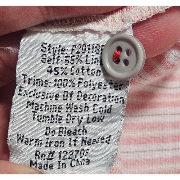 Johnny Was Peasant Embroidered Stripe Linen Tunic Dress 2X Boho Coastal Cottage - Picture 13 of 13